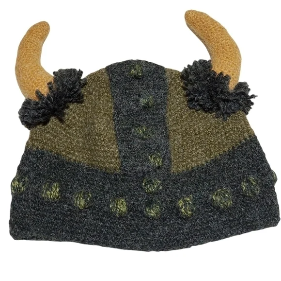 Peruvian Trading Company Handmade Pink Horned Viking Knit Hat Knit Viking Helmet (pink) – Al Johnsons Swedish Restaurant main image 3
